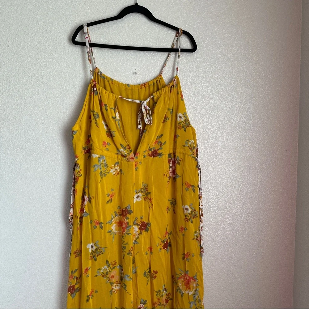 Free People Georgia Jumpsuit Sz Large Floral Print NWT‎